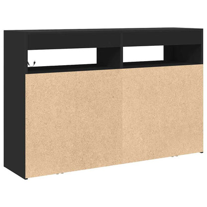 Sideboard Sort 116 X 30 X 75 Cm Konstrueret Træ - Billede 9