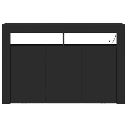 Sideboard Sort 116 X 30 X 75 Cm Konstrueret Træ - Billede 7