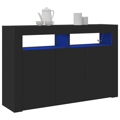 Sideboard Sort 116 X 30 X 75 Cm Konstrueret Træ - Billede 3