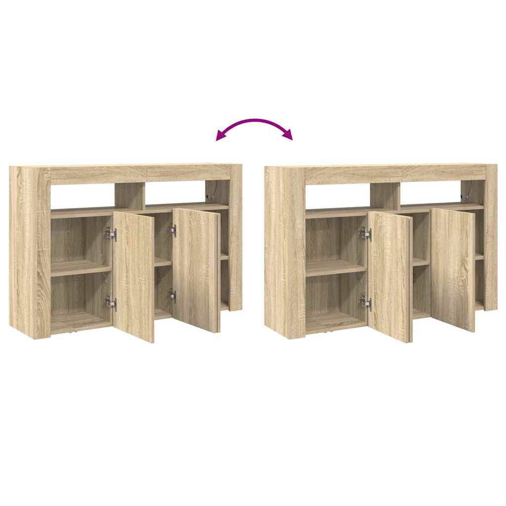 Sideboard Sonoma-eg 116 X 30 X 75 Cm Konstrueret Træ - Billede 13