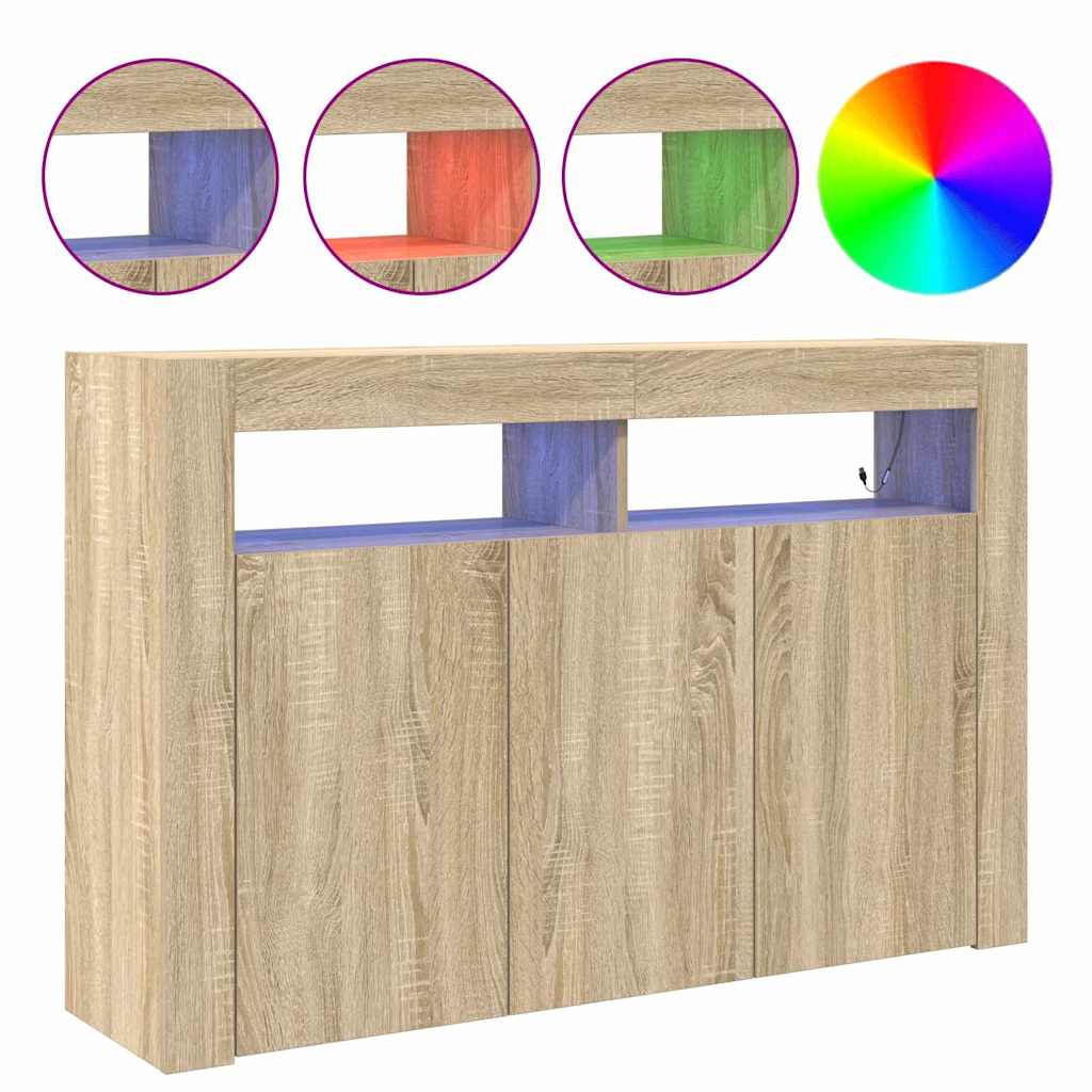 Sideboard Sonoma-eg 116 X 30 X 75 Cm Konstrueret Træ - Billede 4