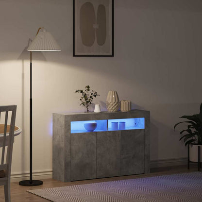 Sideboard Betongrå 116 X 30 X 75 Cm Konstrueret Træ - Billede 5