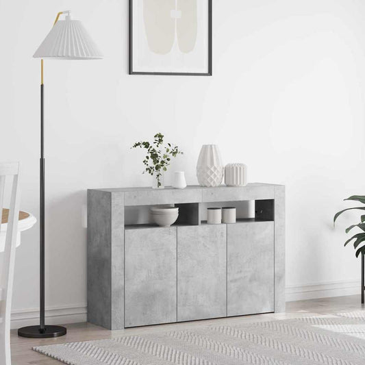 Sideboard Betongrå 116 X 30 X 75 Cm Konstrueret Træ - Hovedbillede