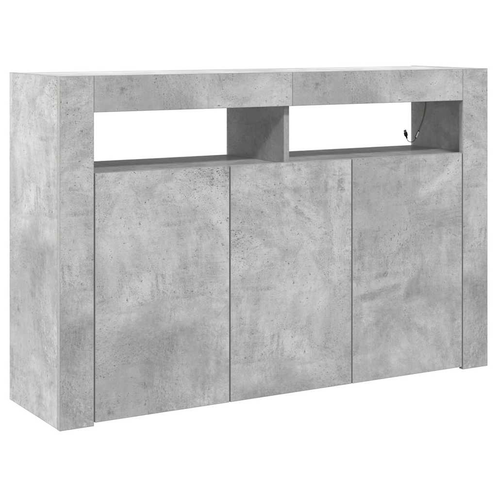 Sideboard Betongrå 116 X 30 X 75 Cm Konstrueret Træ - Billede 2