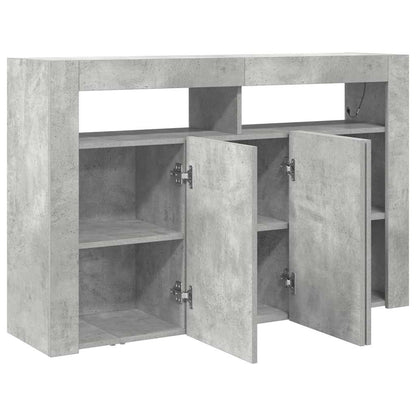Sideboard Betongrå 116 X 30 X 75 Cm Konstrueret Træ - Billede 6