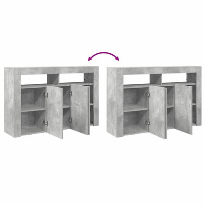 Sideboard Betongrå 116 X 30 X 75 Cm Konstrueret Træ - Billede 13