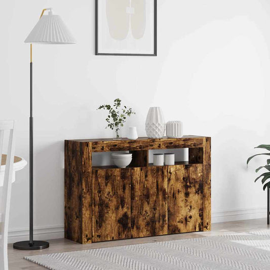 Sideboard Røget Eg 116 X 30 X 75 Cm Konstrueret Træ - Hovedbillede
