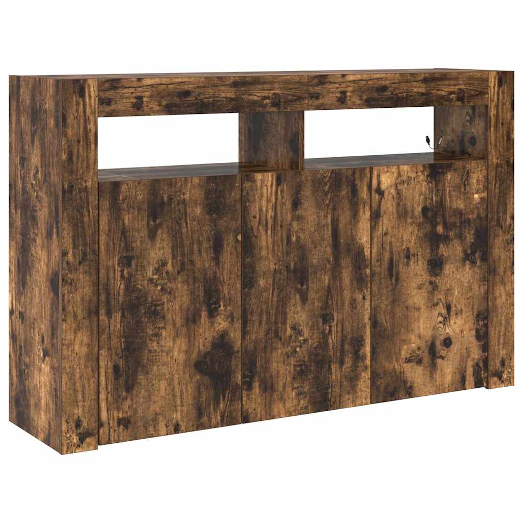 Sideboard Røget Eg 116 X 30 X 75 Cm Konstrueret Træ - Billede 2
