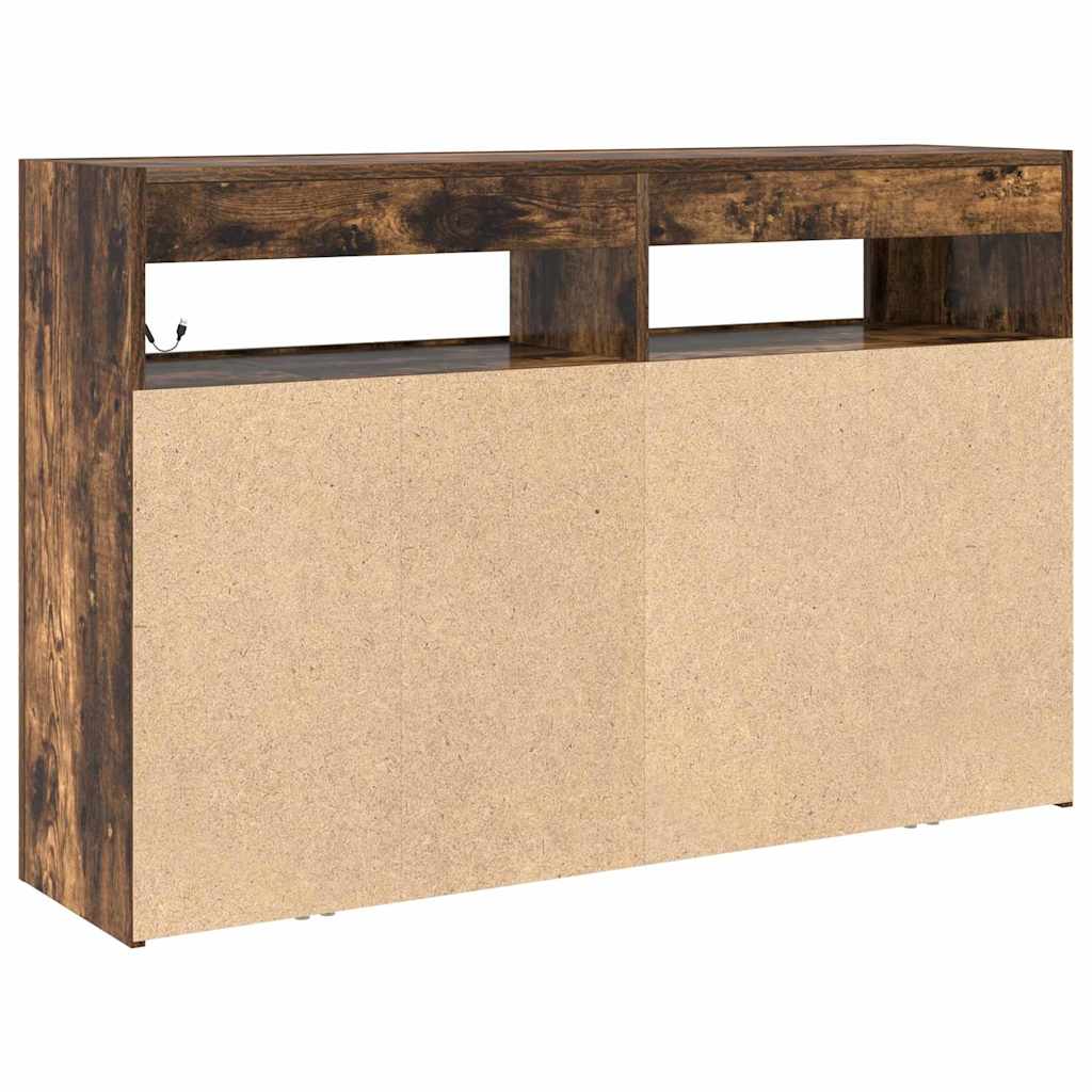 Sideboard Røget Eg 116 X 30 X 75 Cm Konstrueret Træ - Billede 9