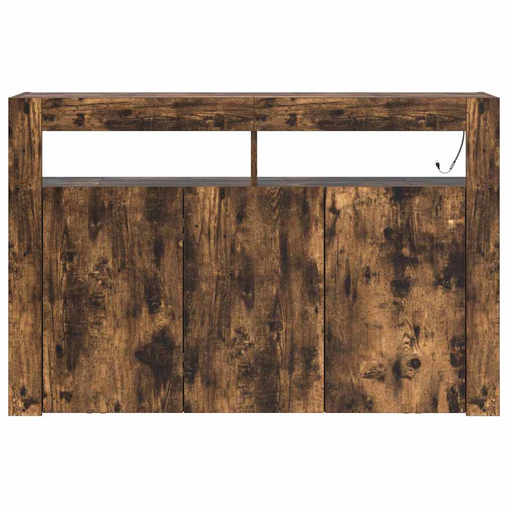 Sideboard Røget Eg 116 X 30 X 75 Cm Konstrueret Træ - Billede 7