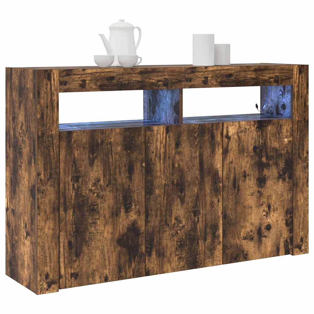 Sideboard Røget Eg 116 X 30 X 75 Cm Konstrueret Træ - Billede 3
