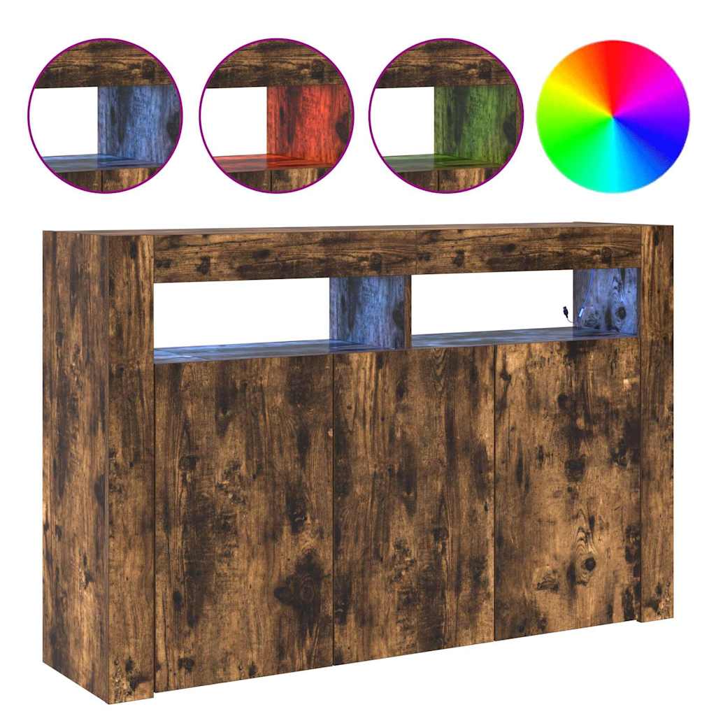 Sideboard Røget Eg 116 X 30 X 75 Cm Konstrueret Træ - Billede 4