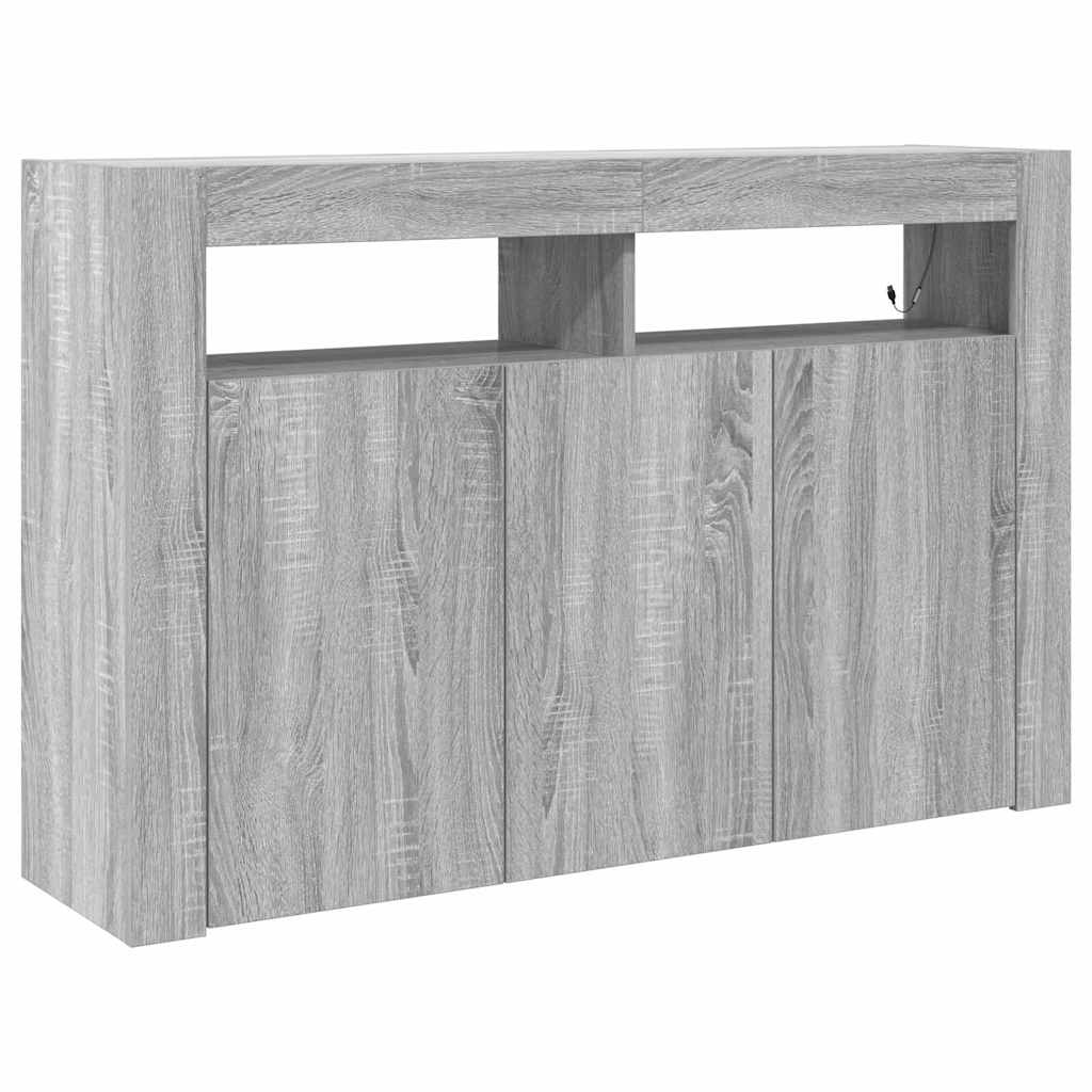 Sideboard Grå Sonoma-eg 116 X 30 X 75 Cm Konstrueret Træ - Billede 2