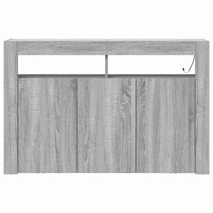 Sideboard Grå Sonoma-eg 116 X 30 X 75 Cm Konstrueret Træ - Billede 7