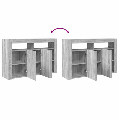 Sideboard Grå Sonoma-eg 116 X 30 X 75 Cm Konstrueret Træ - Billede 13