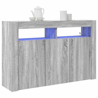 Sideboard Grå Sonoma-eg 116 X 30 X 75 Cm Konstrueret Træ - Billede 3