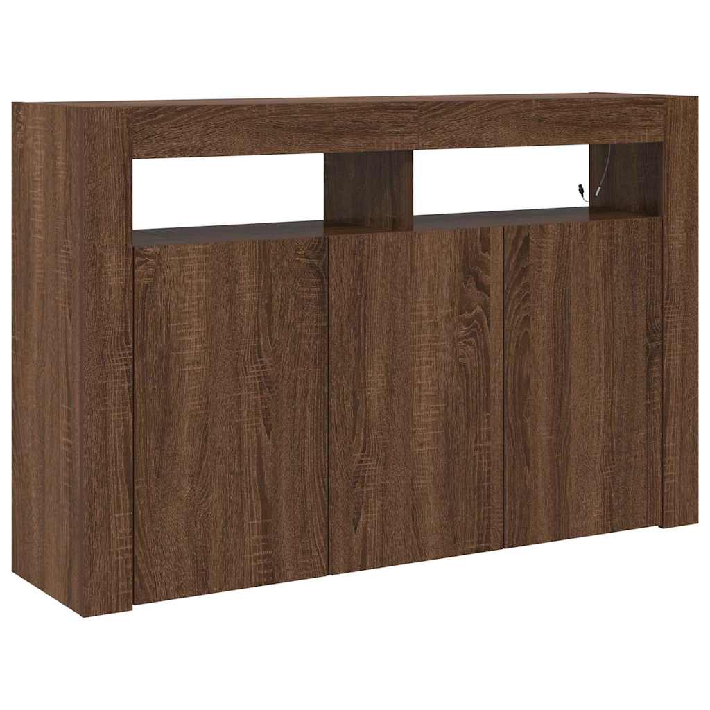 Sideboard Brun Eg 116 X 30 X 75 Cm Konstrueret Træ - Billede 2