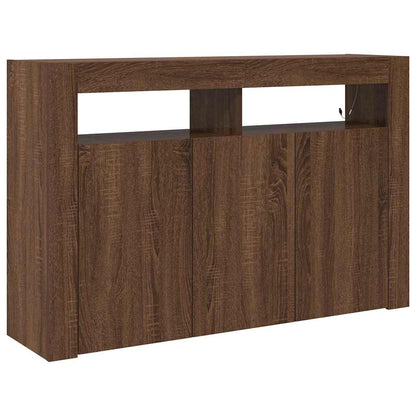 Sideboard Brun Eg 116 X 30 X 75 Cm Konstrueret Træ - Billede 2