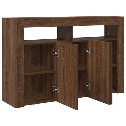 Sideboard Brun Eg 116 X 30 X 75 Cm Konstrueret Træ - Billede 6