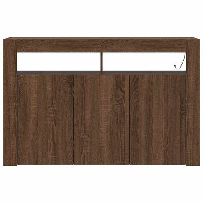 Sideboard Brun Eg 116 X 30 X 75 Cm Konstrueret Træ - Billede 7