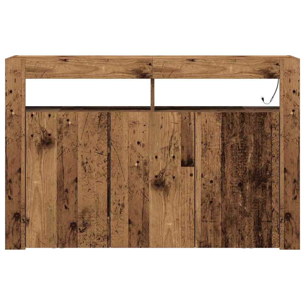 Sideboard Gammelt Træ 116 X 30 X 75 Cm Konstrueret Træ - Billede 7