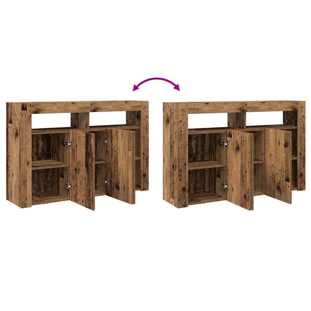Sideboard Gammelt Træ 116 X 30 X 75 Cm Konstrueret Træ - Billede 13