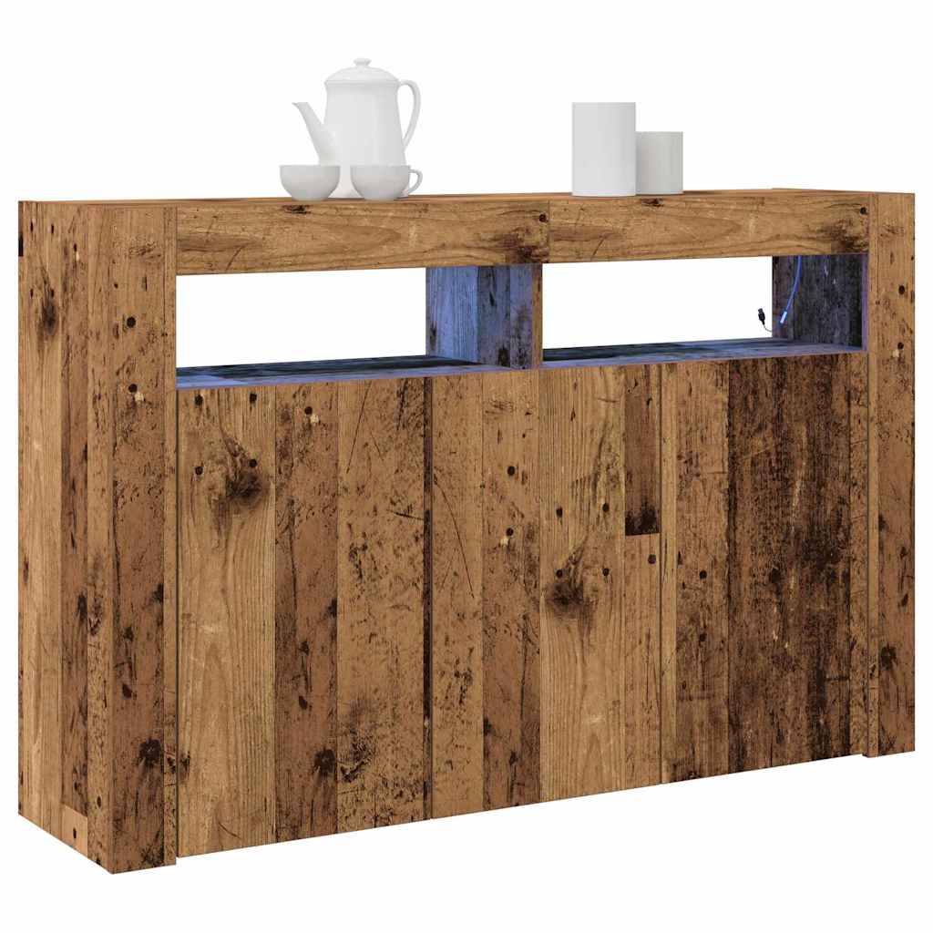 Sideboard Gammelt Træ 116 X 30 X 75 Cm Konstrueret Træ - Billede 3