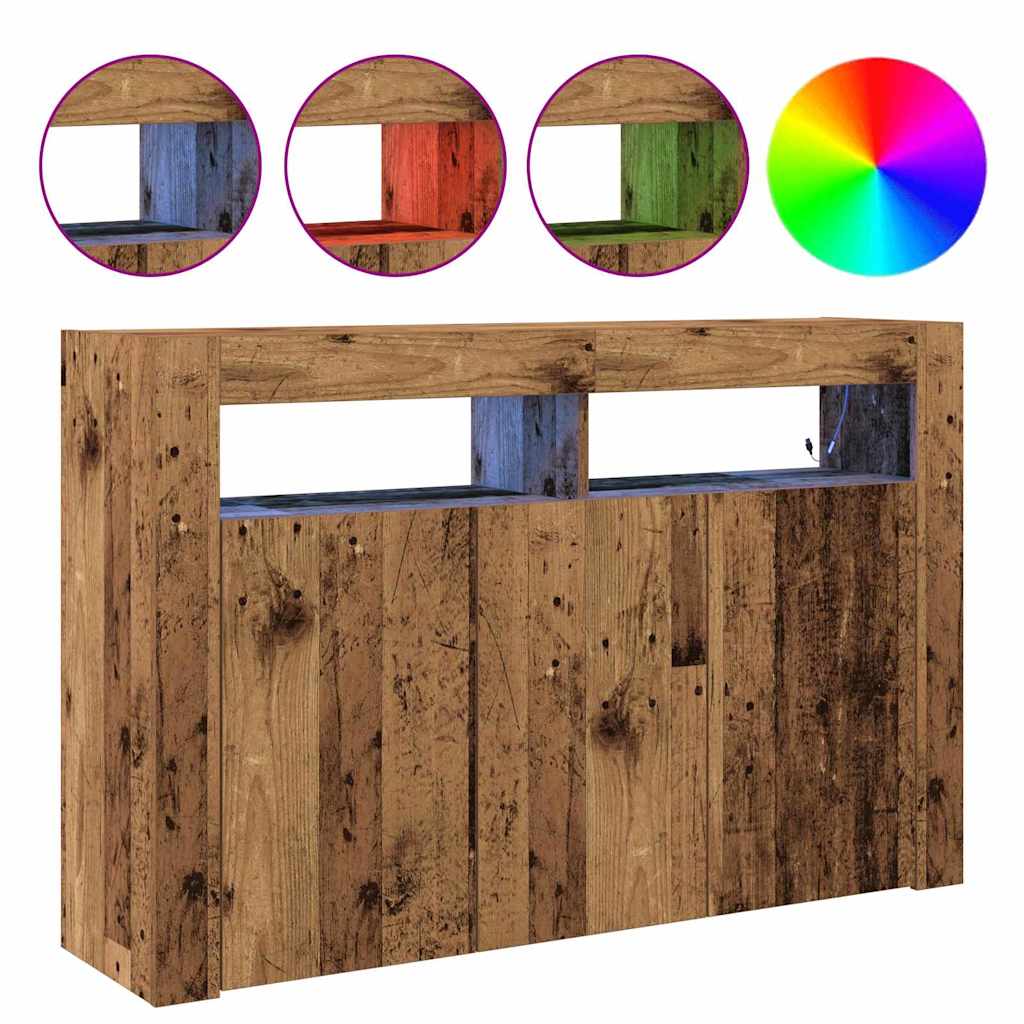 Sideboard Gammelt Træ 116 X 30 X 75 Cm Konstrueret Træ - Billede 4