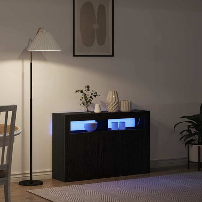 Sideboard Sort Eg 116 X 30 X 75 Cm Konstrueret Træ - Billede 5