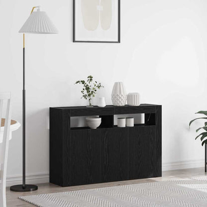 Sideboard Sort Eg 116 X 30 X 75 Cm Konstrueret Træ - Hovedbillede