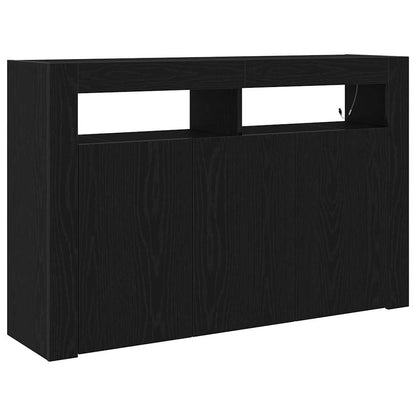 Sideboard Sort Eg 116 X 30 X 75 Cm Konstrueret Træ - Billede 2