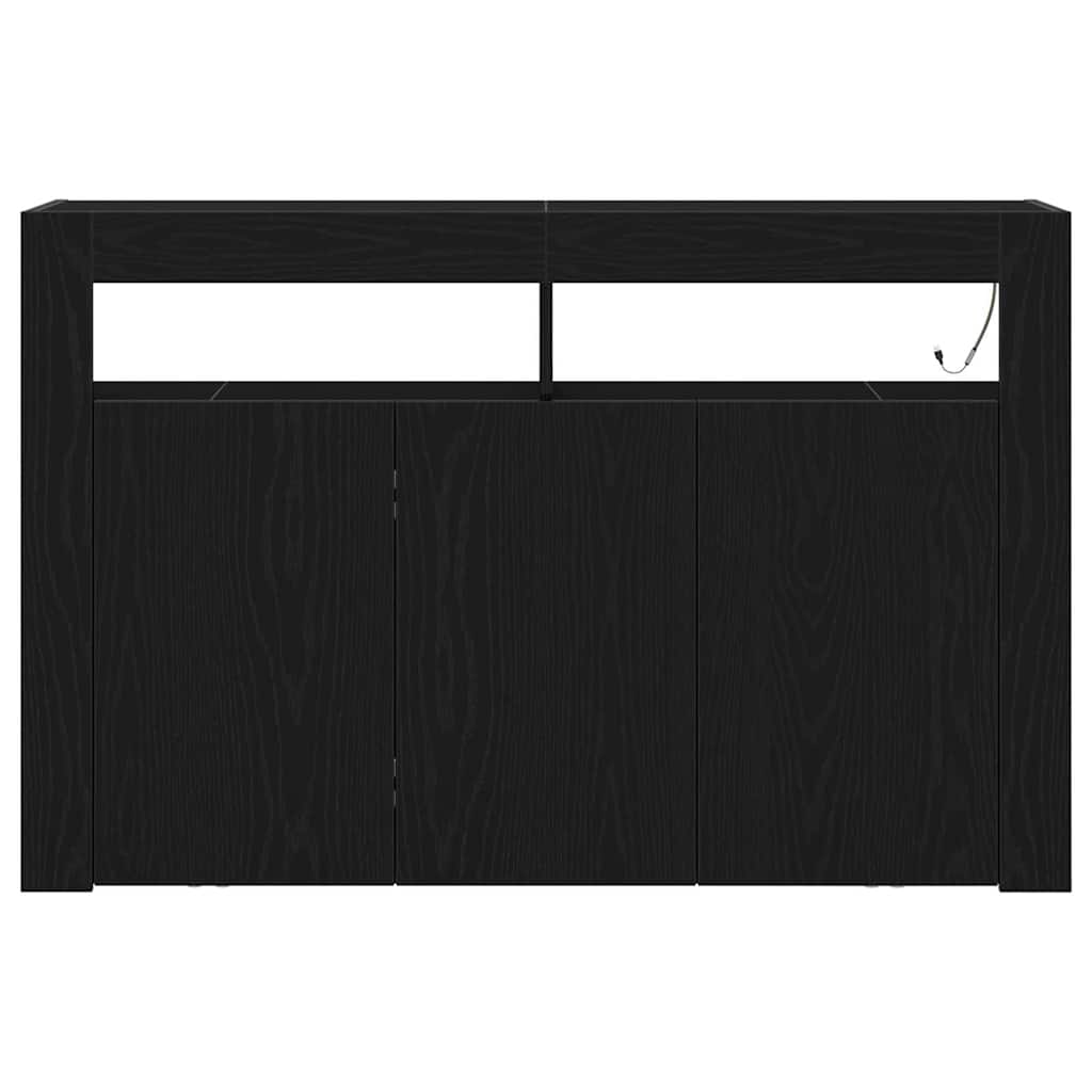 Sideboard Sort Eg 116 X 30 X 75 Cm Konstrueret Træ - Billede 7