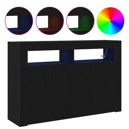 Sideboard Sort Eg 116 X 30 X 75 Cm Konstrueret Træ - Billede 4