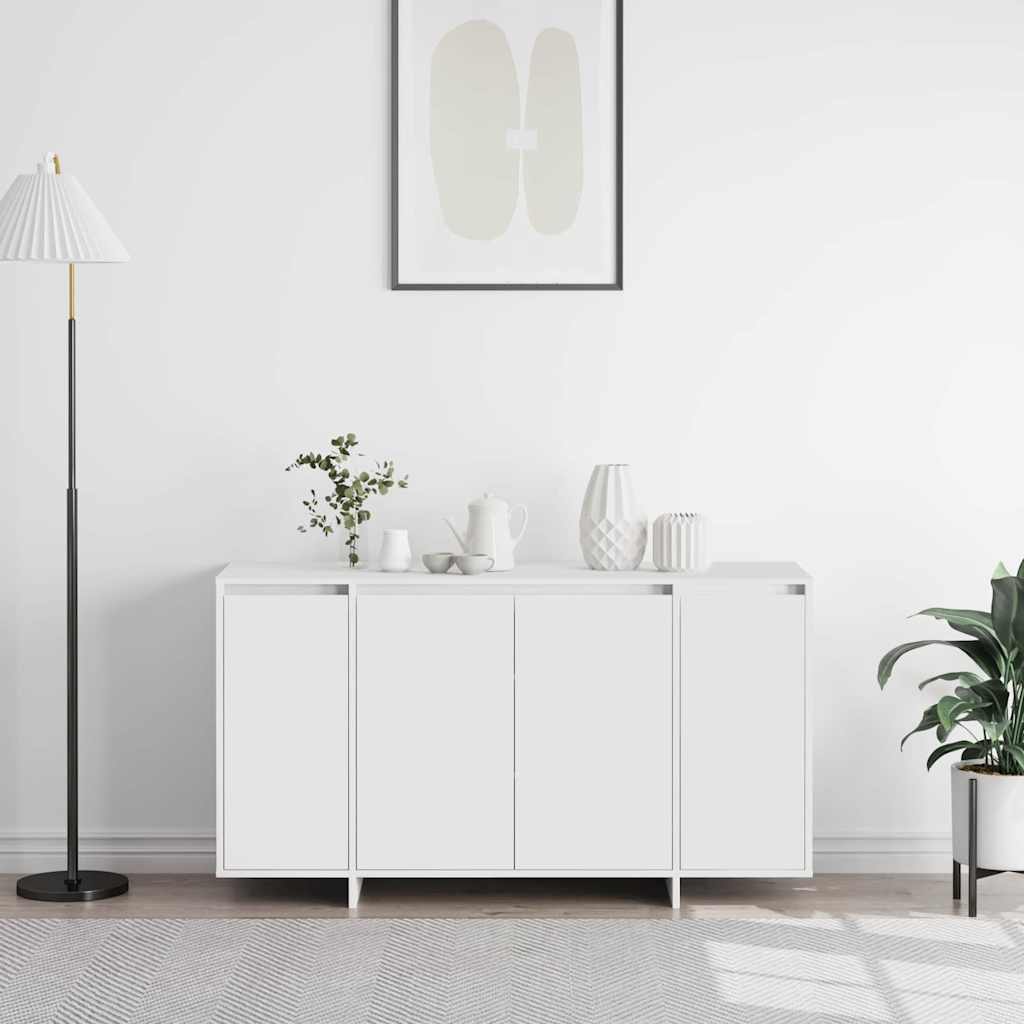 Sideboard Hvid 135 X 41 X 69 Cm Konstrueret Træ - Billede 4