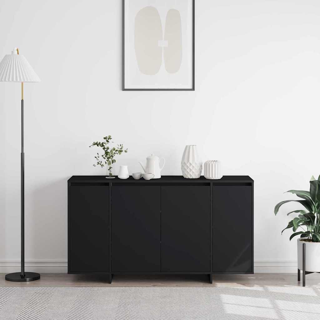 Sideboard Sort 135 X 41 X 69 Cm Konstrueret Træ - Billede 4