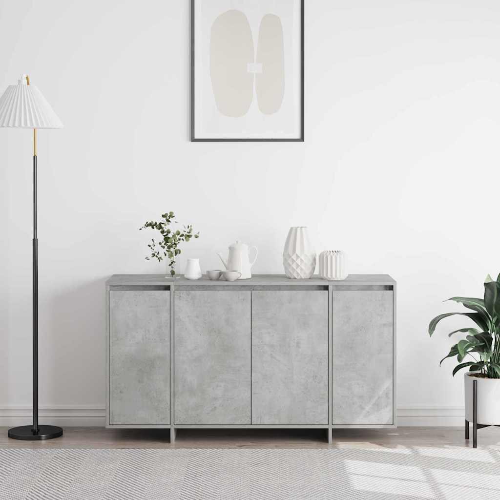 Sideboard Betongrå 135 X 41 X 69 Cm Konstrueret Træ - Billede 4