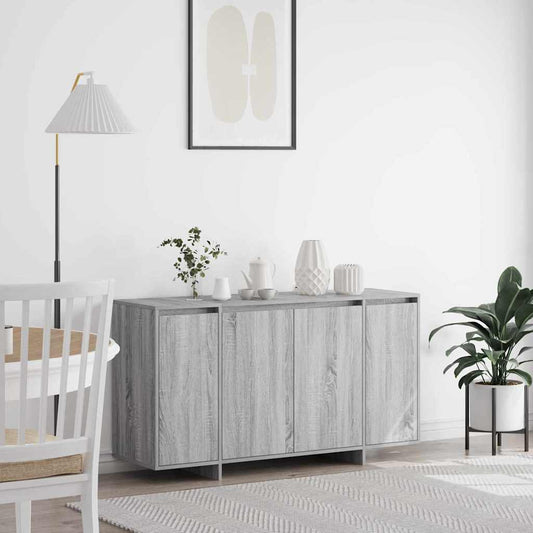 Sideboard Grå Sonoma-eg 135 X 41 X 69 Cm Konstrueret Træ - Hovedbillede