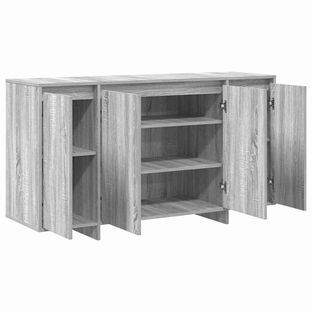 Sideboard Grå Sonoma-eg 135 X 41 X 69 Cm Konstrueret Træ - Billede 5