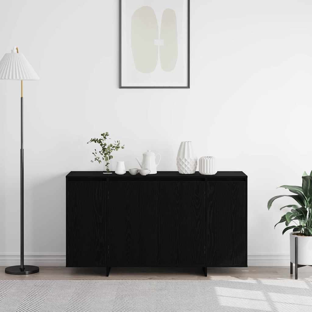 Sideboard Sort Eg 135 X 41 X 69 Cm Konstrueret Træ - Billede 4