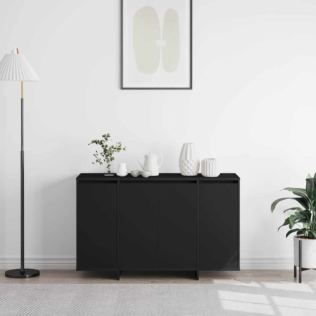 Sideboard Sort 120 X 41 X 75 Cm Konstrueret Træ - Billede 4