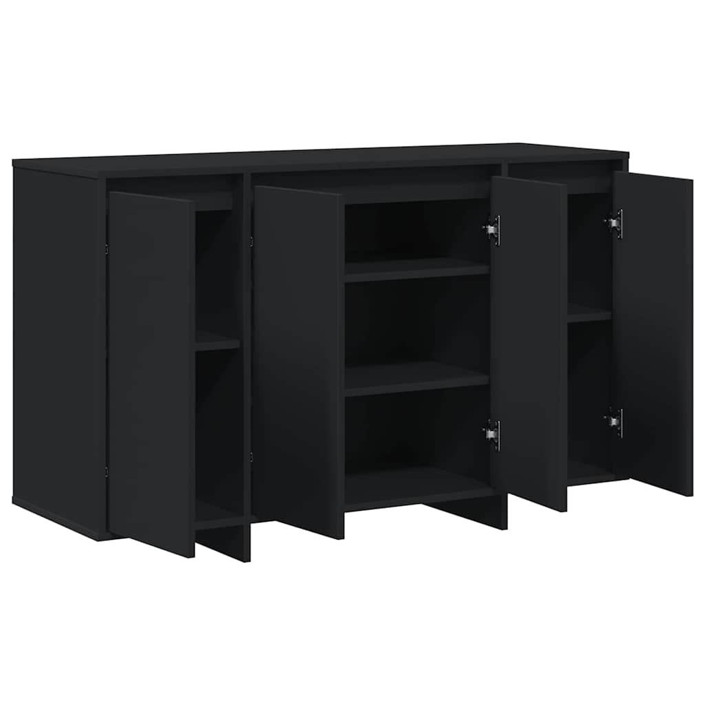 Sideboard Sort 120 X 41 X 75 Cm Konstrueret Træ - Billede 5