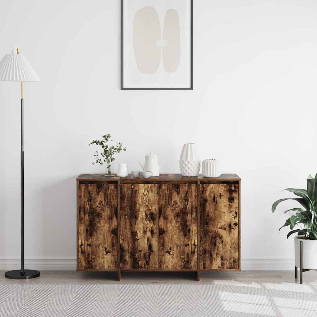 Sideboard Røget Eg 120 X 41 X 75 Cm Konstrueret Træ - Billede 4