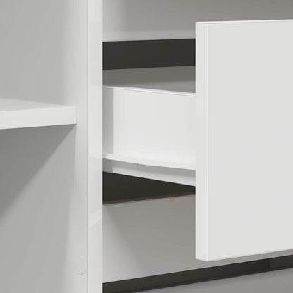 Sideboard Med Skuffe Hvid 120 X 41 X 75 Cm Konstrueret Træ - Billede 11