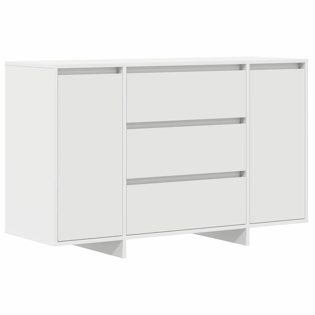 Sideboard Med Skuffe Hvid 120 X 41 X 75 Cm Konstrueret Træ - Billede 2