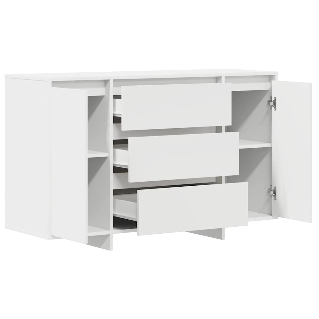 Sideboard Med Skuffe Hvid 120 X 41 X 75 Cm Konstrueret Træ - Billede 5
