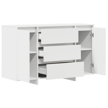 Sideboard Med Skuffe Hvid 120 X 41 X 75 Cm Konstrueret Træ - Billede 5