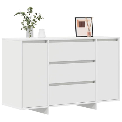 Sideboard Med Skuffe Hvid 120 X 41 X 75 Cm Konstrueret Træ - Billede 3