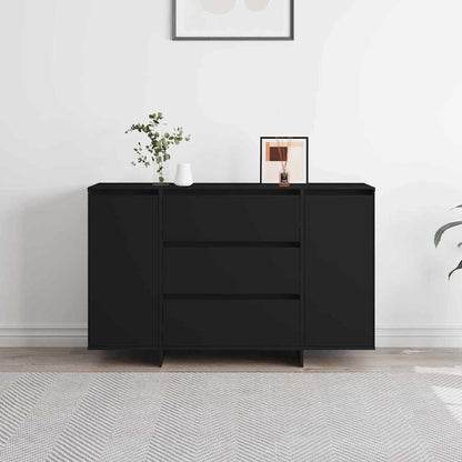 Sideboard Med Skuffe Sort 120 X 41 X 75 Cm Konstrueret Træ - Billede 4