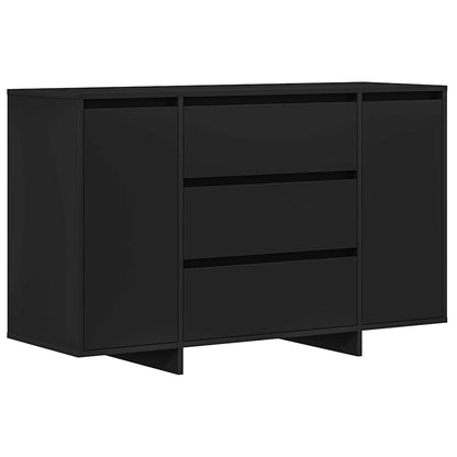 Sideboard Med Skuffe Sort 120 X 41 X 75 Cm Konstrueret Træ - Billede 2