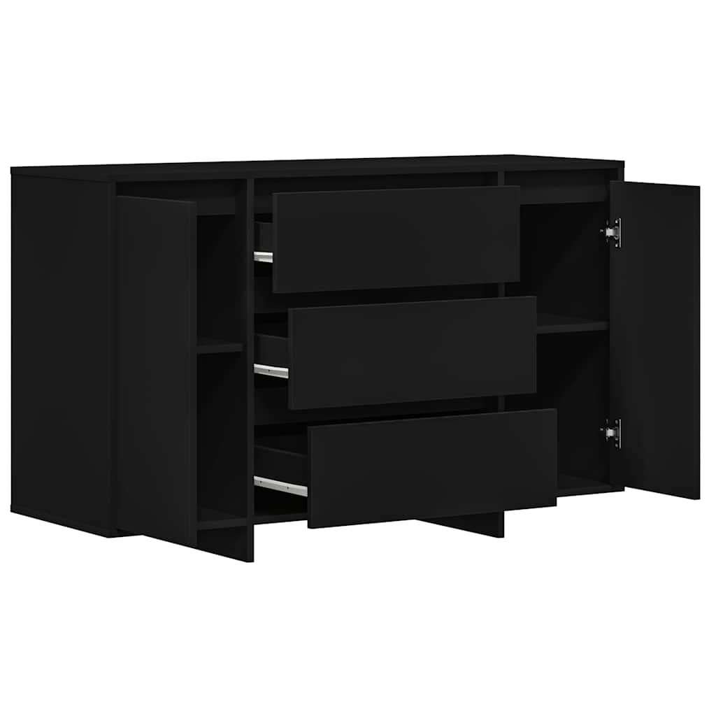 Sideboard Med Skuffe Sort 120 X 41 X 75 Cm Konstrueret Træ - Billede 5